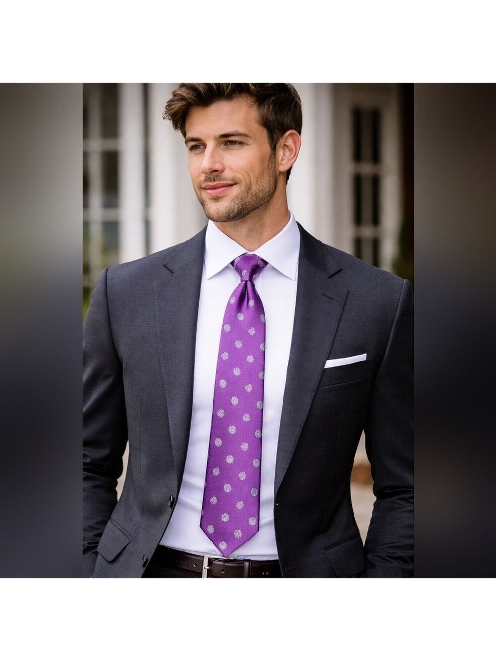 Peter Millar Men’s Silk Tie – Made in Italy – Purple Paisley – Like New
